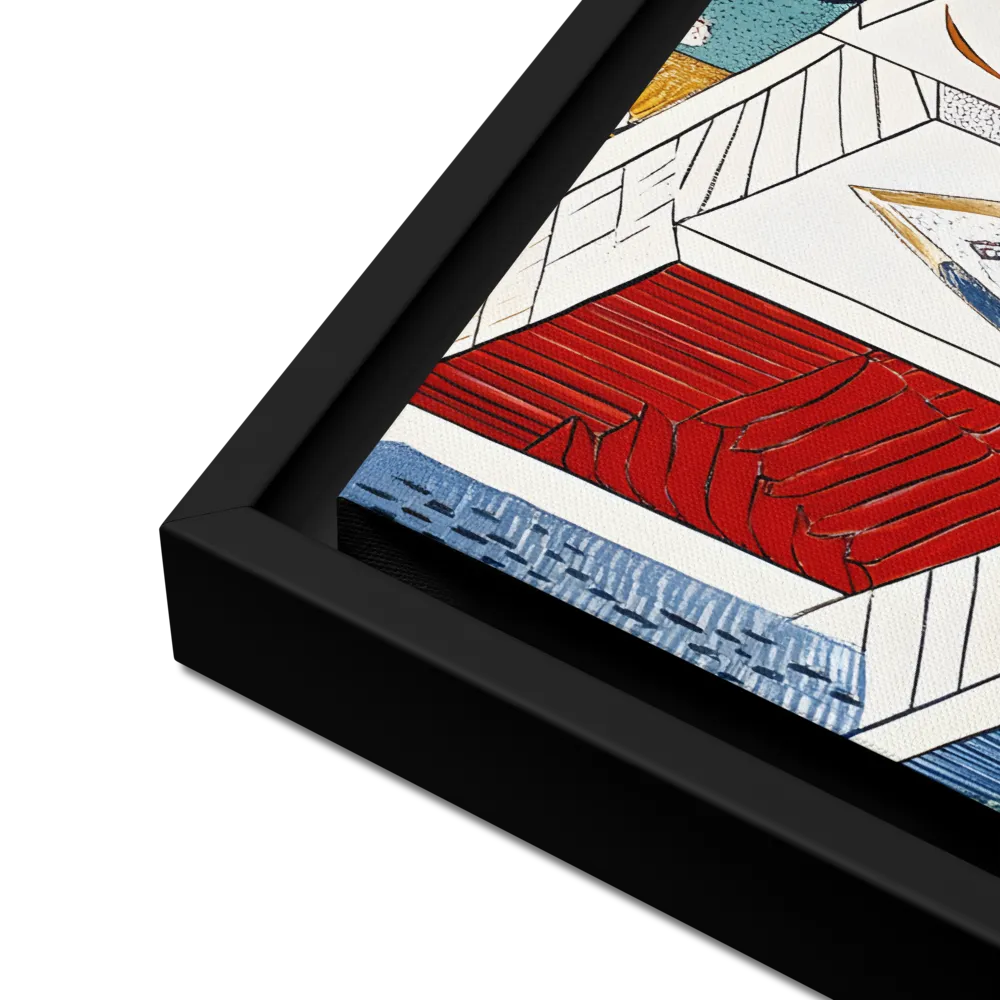 Symphony of Geometric Harmony | Canvas with Black Frame | 12″×16″