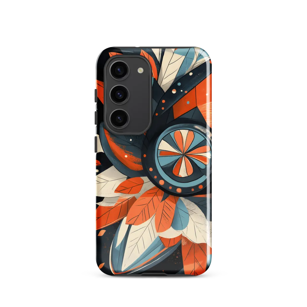 Floral Symphony in Orange and Teal