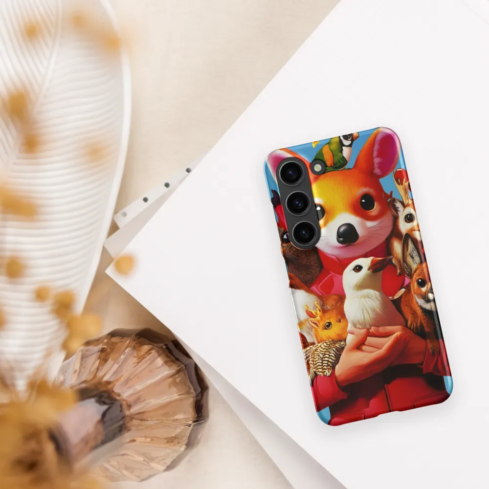 Harmony in Whimsy: A Modern Animal Ensemble | Phone Case |  S23 | Snap Case | Matte