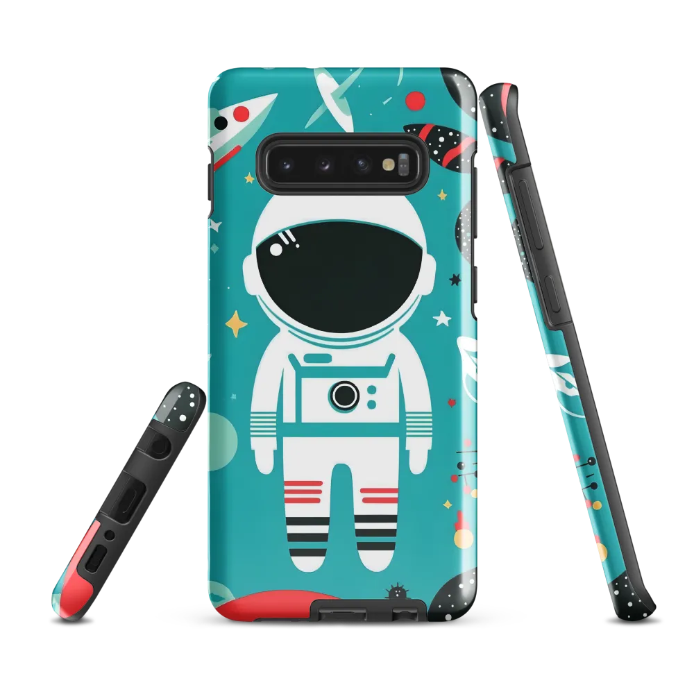 Whimsical Astronaut in Cosmic Wonderland | Phone Case |  S10 Plus | Tough Case | Glossy