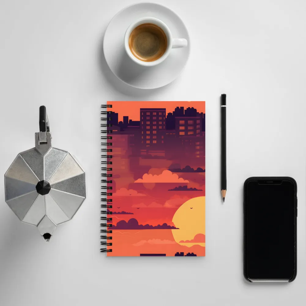 Urban Dusk: A Symphony of Cityscapes | Spiral Notebook