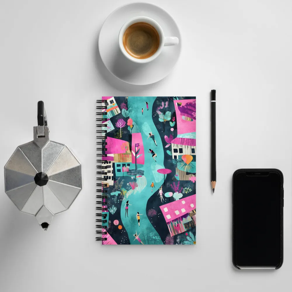 Whimsical Journey Through a Vibrant Landscape | Spiral Notebook