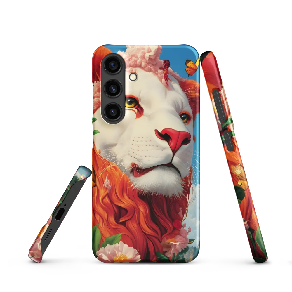 Majestic Lion Amidst Floral Splendor