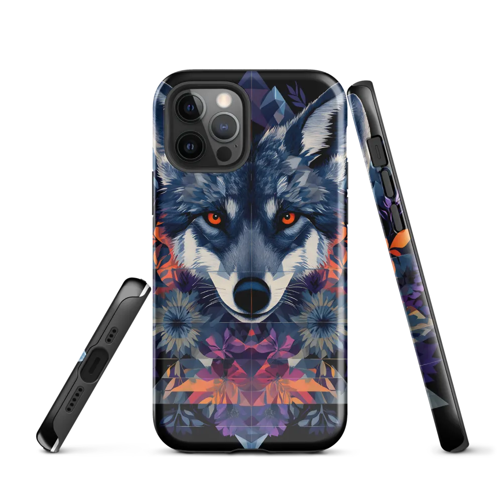 Mystical Wolf Amidst Floral Geometry