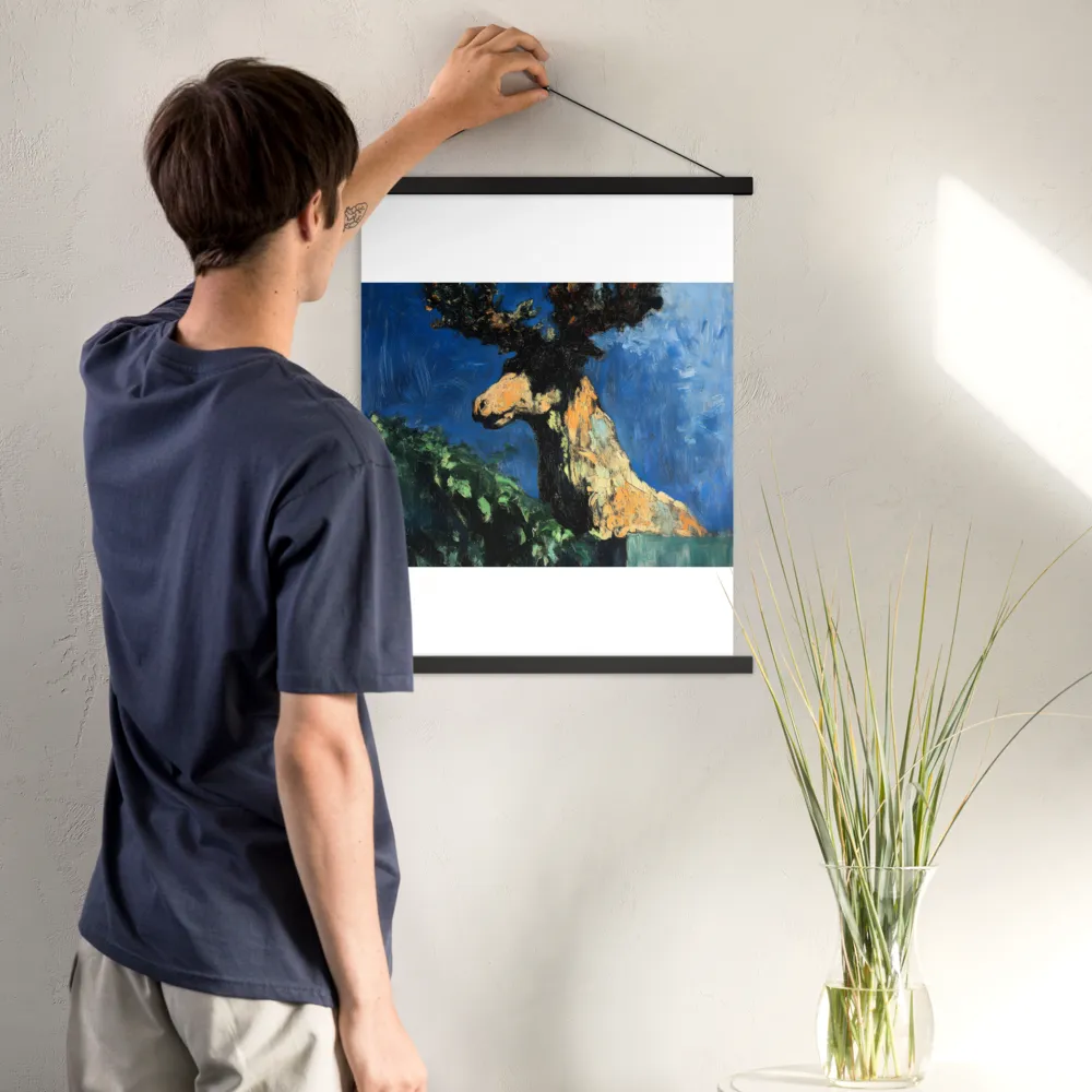 The Majestic Deer in Nature | Poster With Black Wood Hanger | 18″×24″