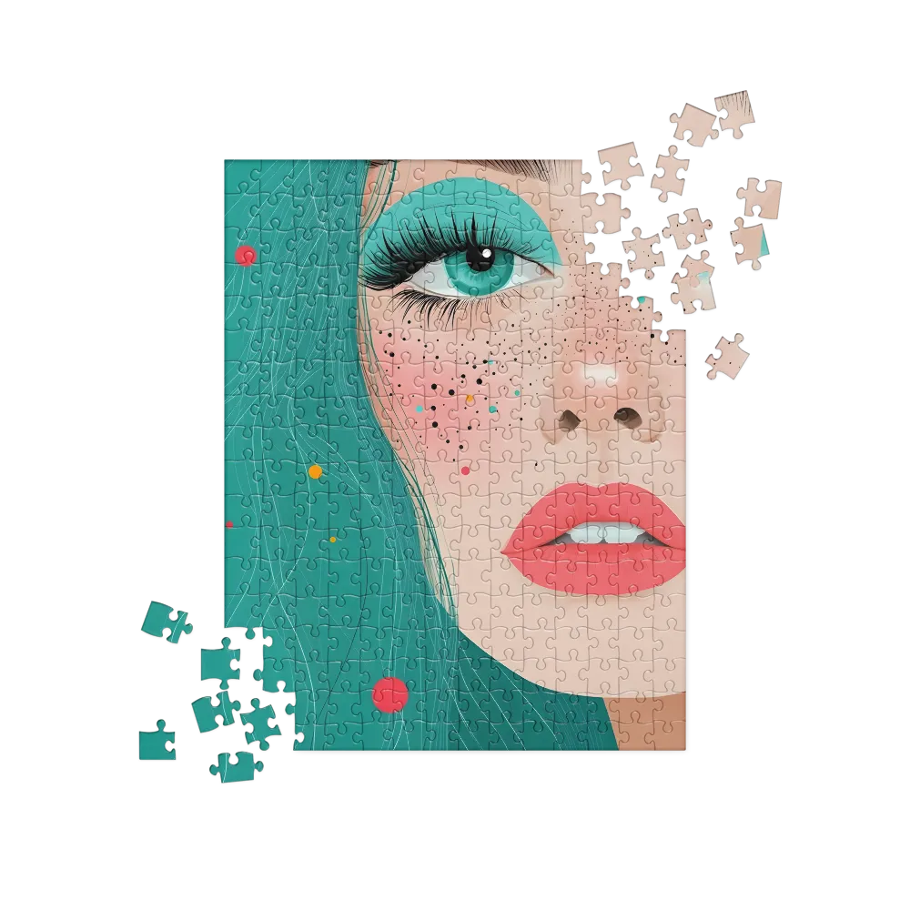 A Playful Portrait: Turquoise Temptation | Jigsaw Puzzle | 252 pieces