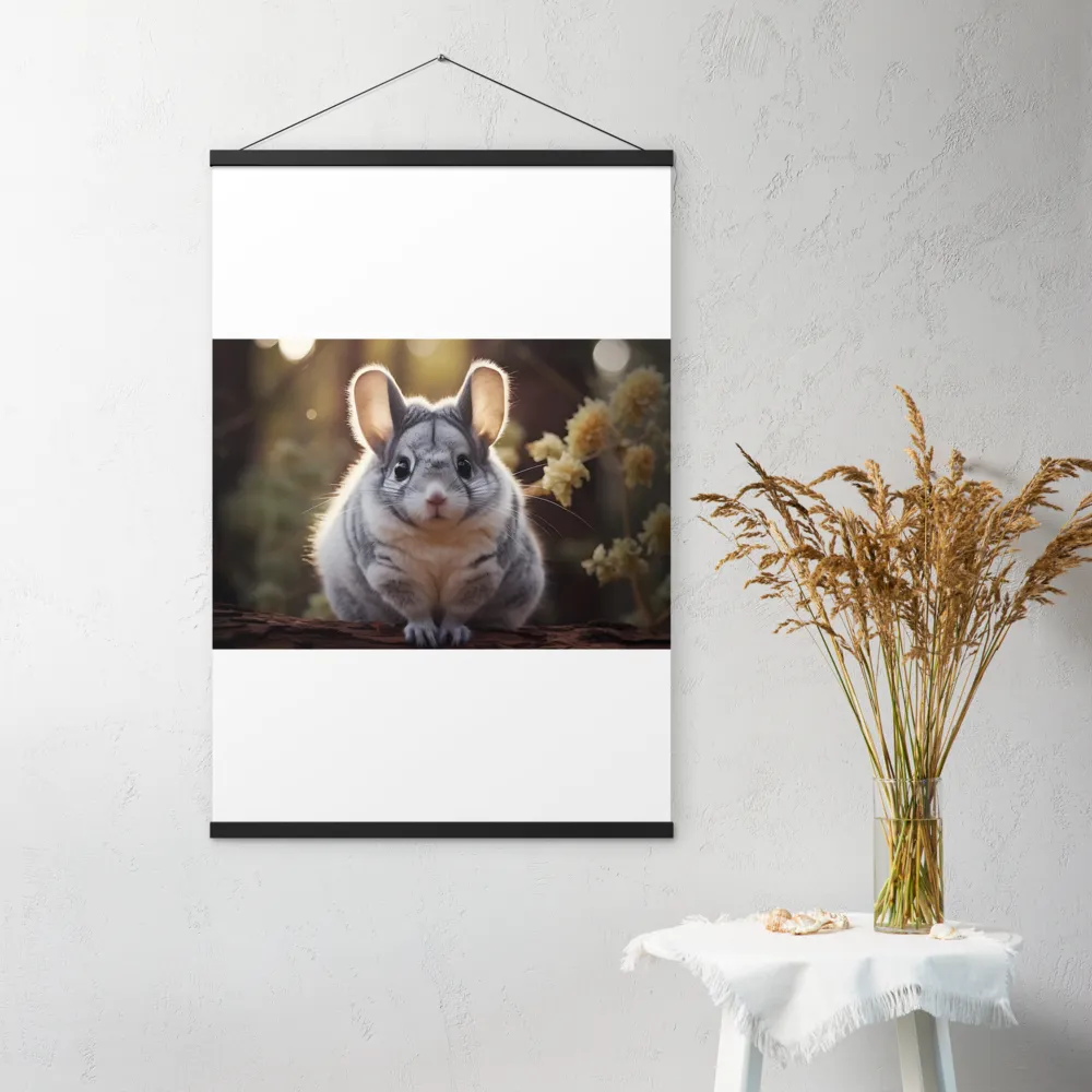 Curious Chinchilla in the Forest | Poster With Black Wood Hanger | 24″×36″