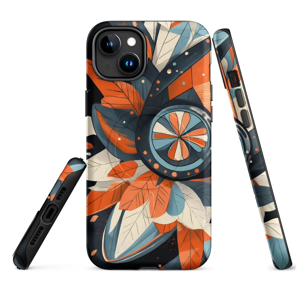 Floral Symphony in Orange and Teal