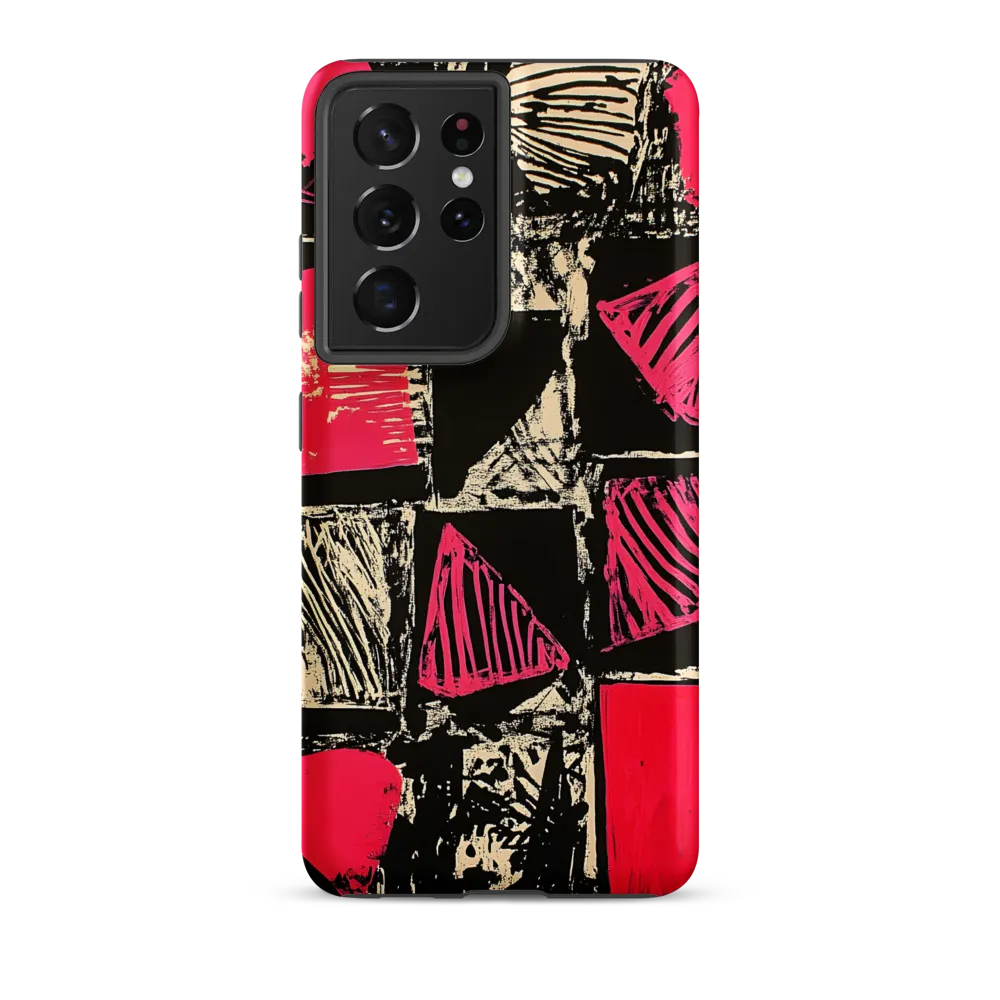 Geometric Symphony in Pink and Black