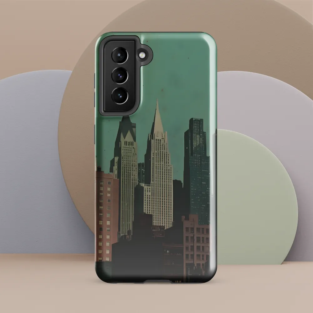 Urban Nostalgia: A Retro Cityscape | Phone Case |  S21 FE | Tough Case | Glossy