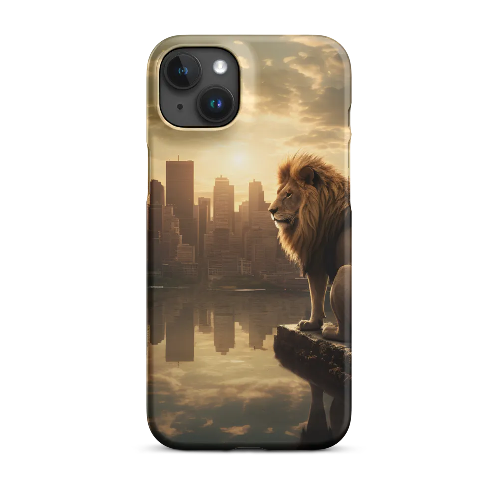 The Lion's Gaze Over the Urban Symphony | Phone Case |  15 Plus | Snap Case | Matte