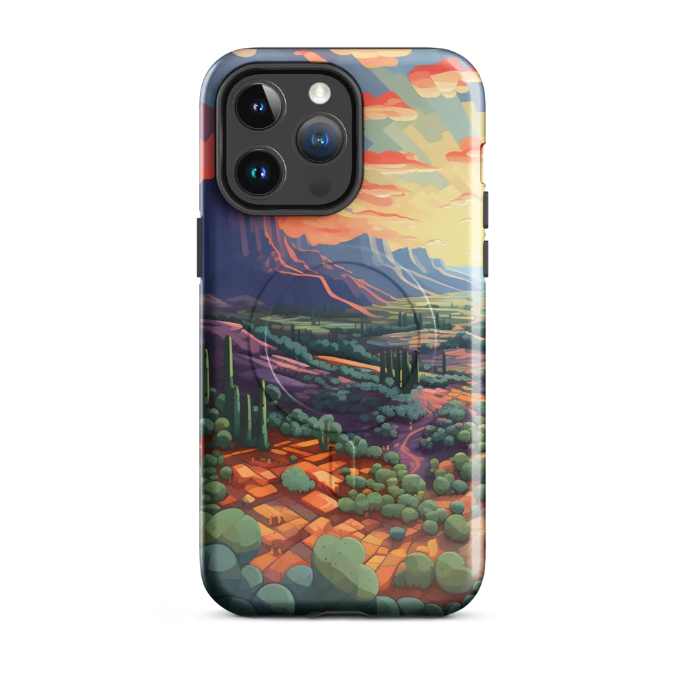 Desert Serenity at Dusk | Phone Case |  14 Pro Max | MagSafe® Tough Case | Glossy