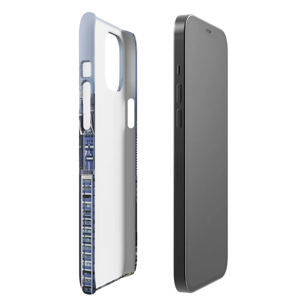 Urban Symphony: A Cityscape in Blues and Grays | Phone Case |  12 Pro Max | Snap Case | Matte
