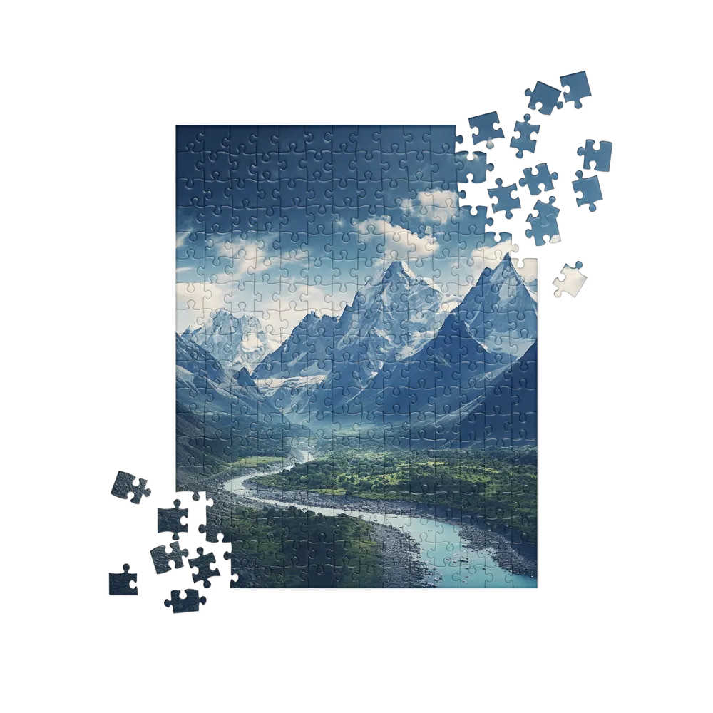 Majestic Serenity: A Landscape of Mountains and Rivers | Jigsaw Puzzle | 252 pieces