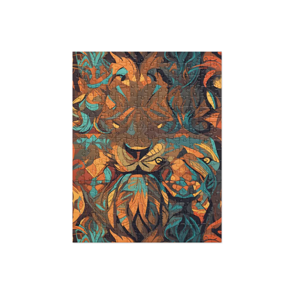 Fierce Royalty: A Geometric Exploration of Lions | Jigsaw Puzzle | 252 pieces