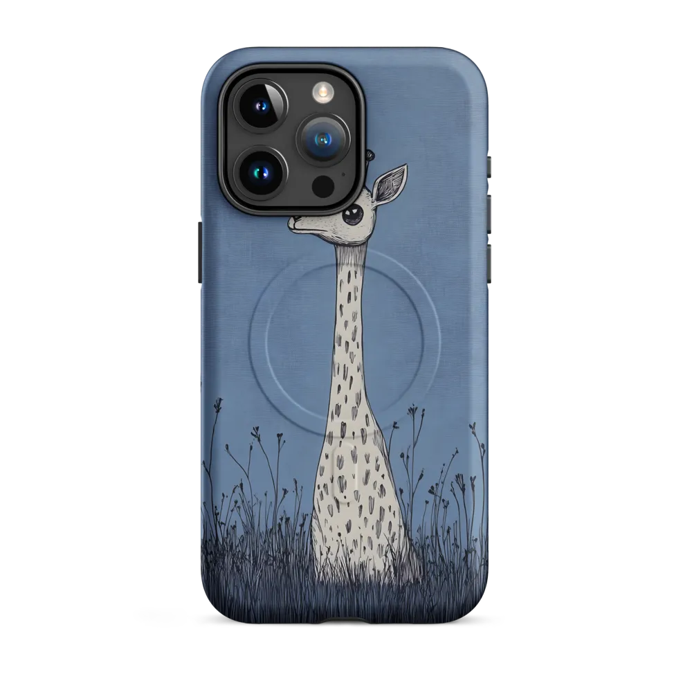 Whimsical Giraffe in Blue