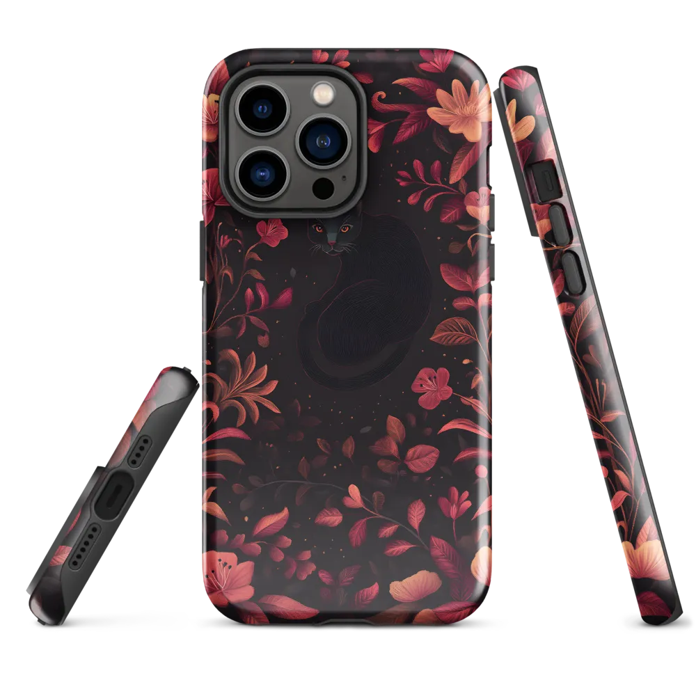 Nocturne in Coral: The Watchful Cat