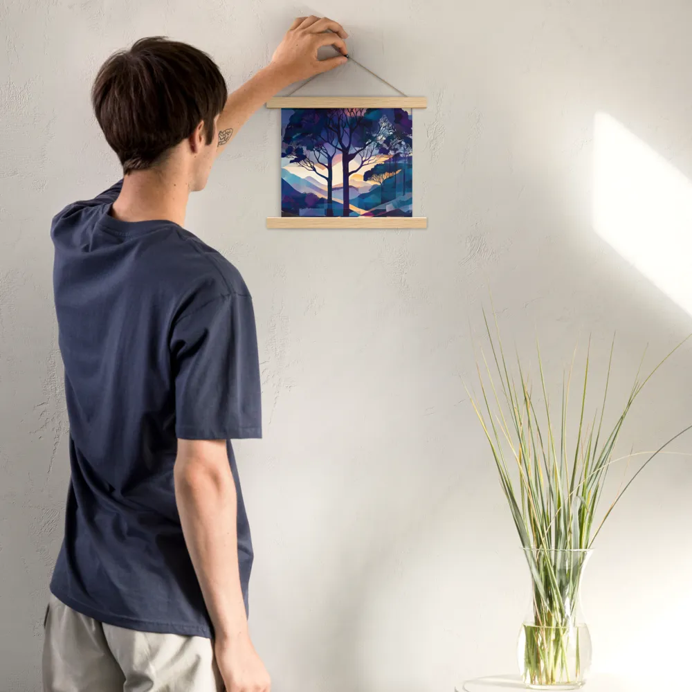 Tranquil Geometry: A Journey Through Color | Poster With Oak Wood Hanger | 10″×10″