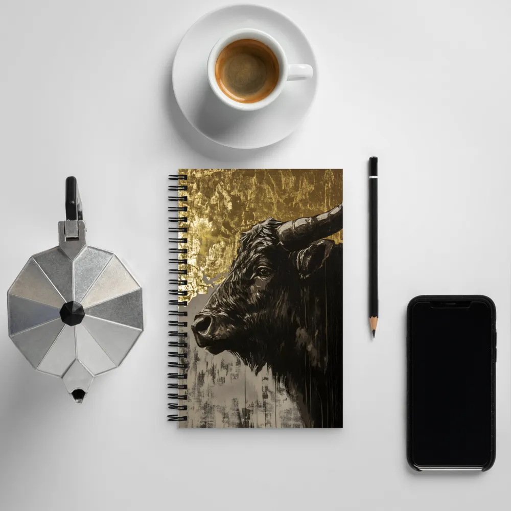 Majestic Bull Against the Golden Horizon | Spiral Notebook