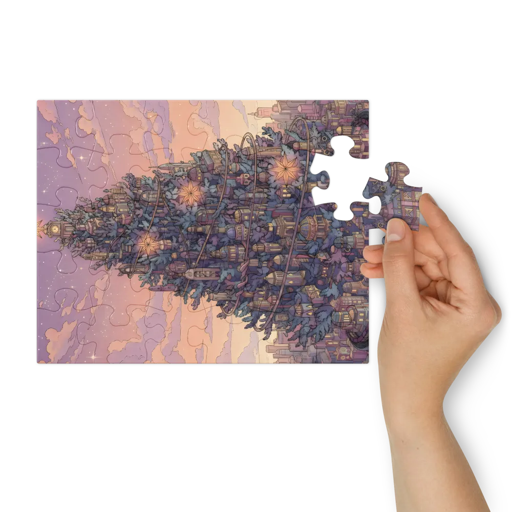 Tree of Cities 
 Jigsaw Puzzle in Tin Box