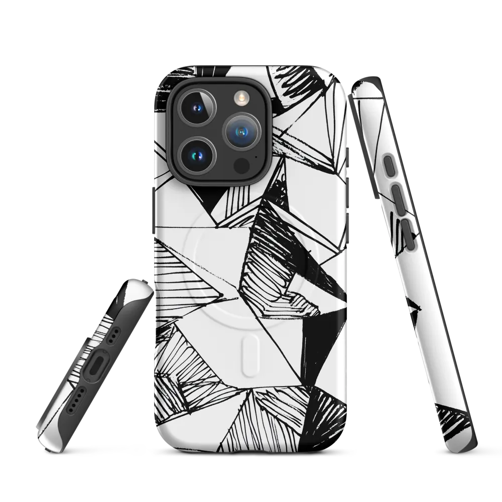 Dynamic Geometry in Ink | Phone Case |  16 Pro | MagSafe® Tough Case | Matte