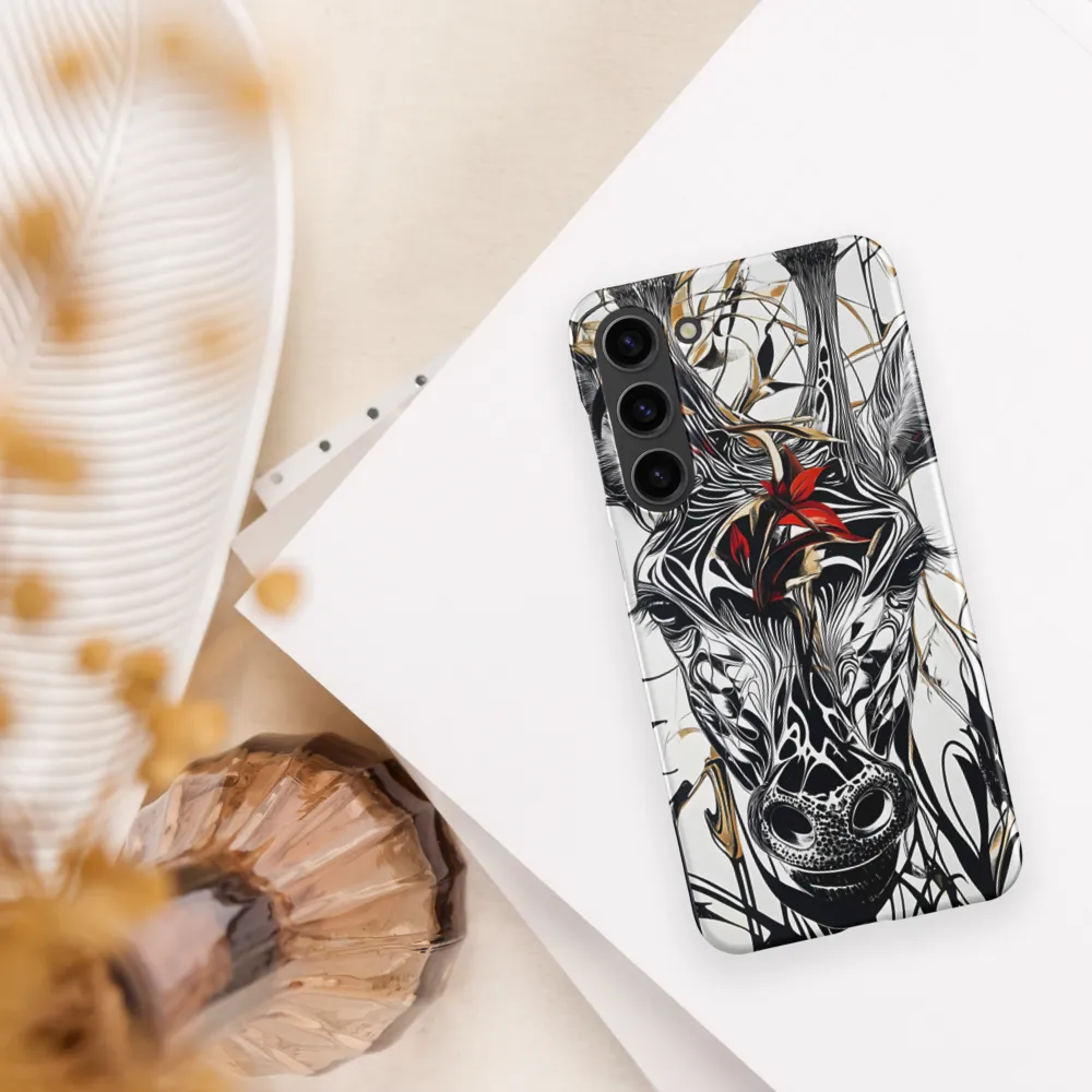 Floral Elegance: The Giraffe's Portrait