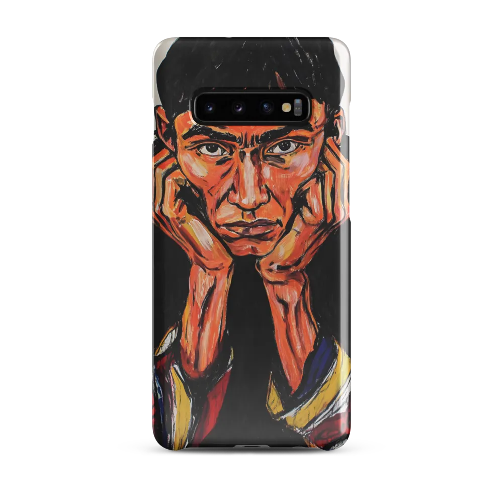 Contemplative Intensity: An Expressionist Portrait | Phone Case |  S10 Plus | Snap Case | Glossy