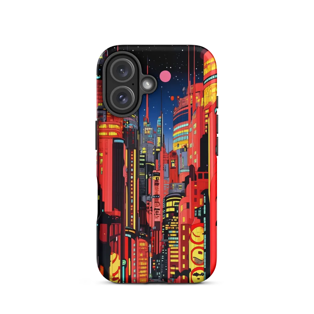 Neon Dreams: A Cyberpunk Cityscape | Phone Case