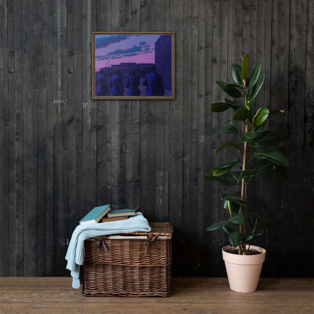The Twilight Stroll | Canvas with Brown Frame | 16″×20″