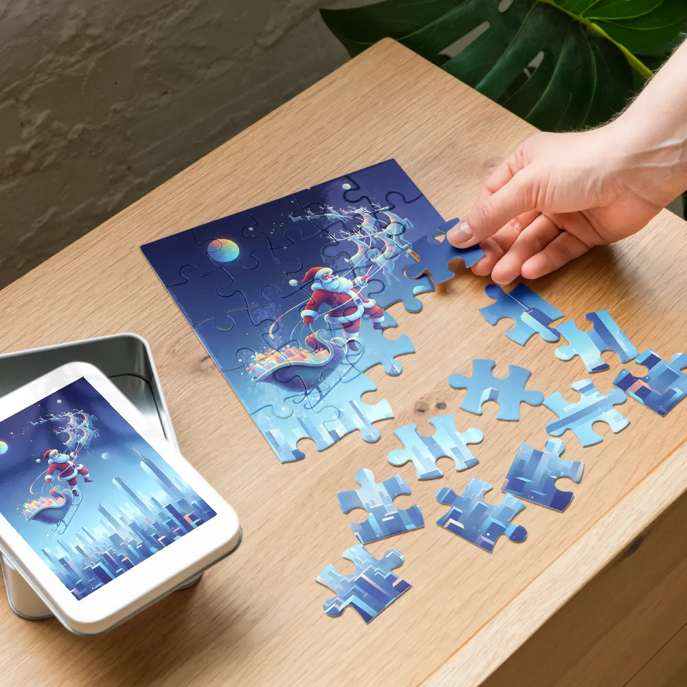 Midnight Sleigh Ride 
 Jigsaw Puzzle in Tin Box