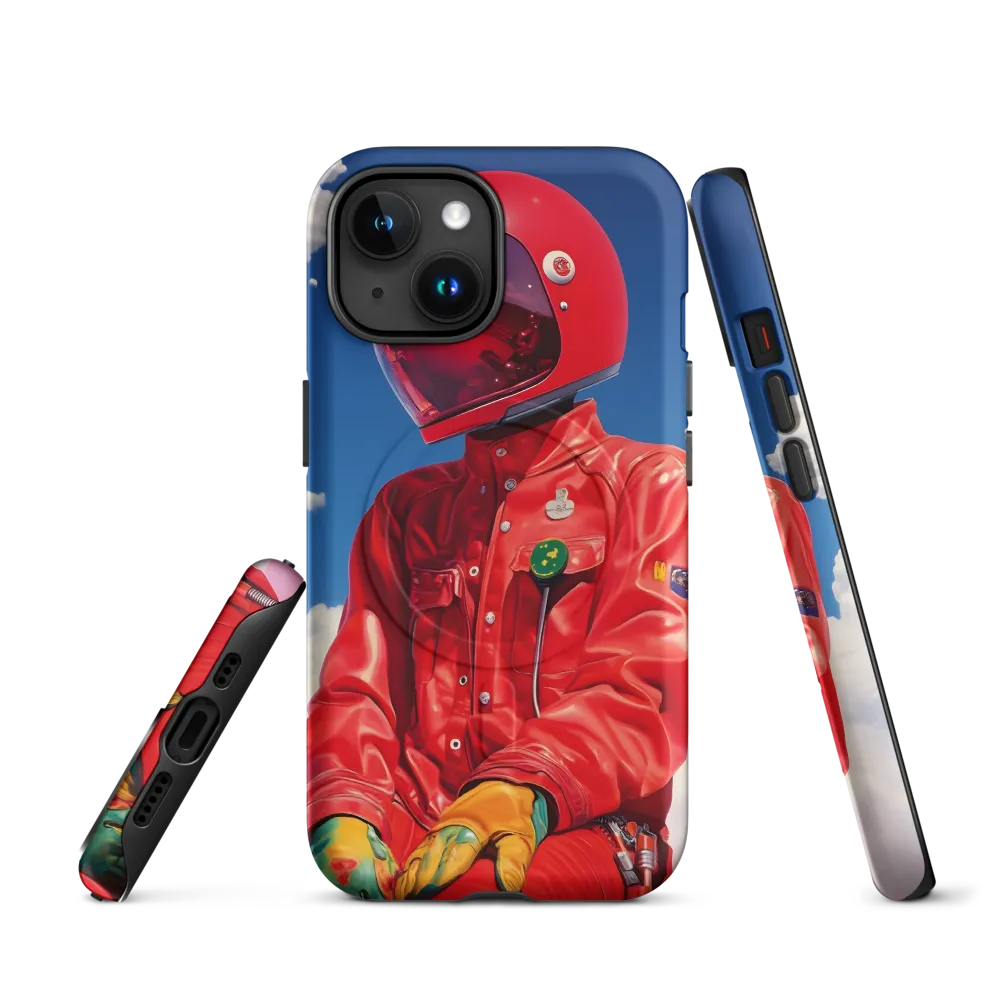 Astronaut in Crimson | Phone Case |  15 | MagSafe® Tough Case | Matte