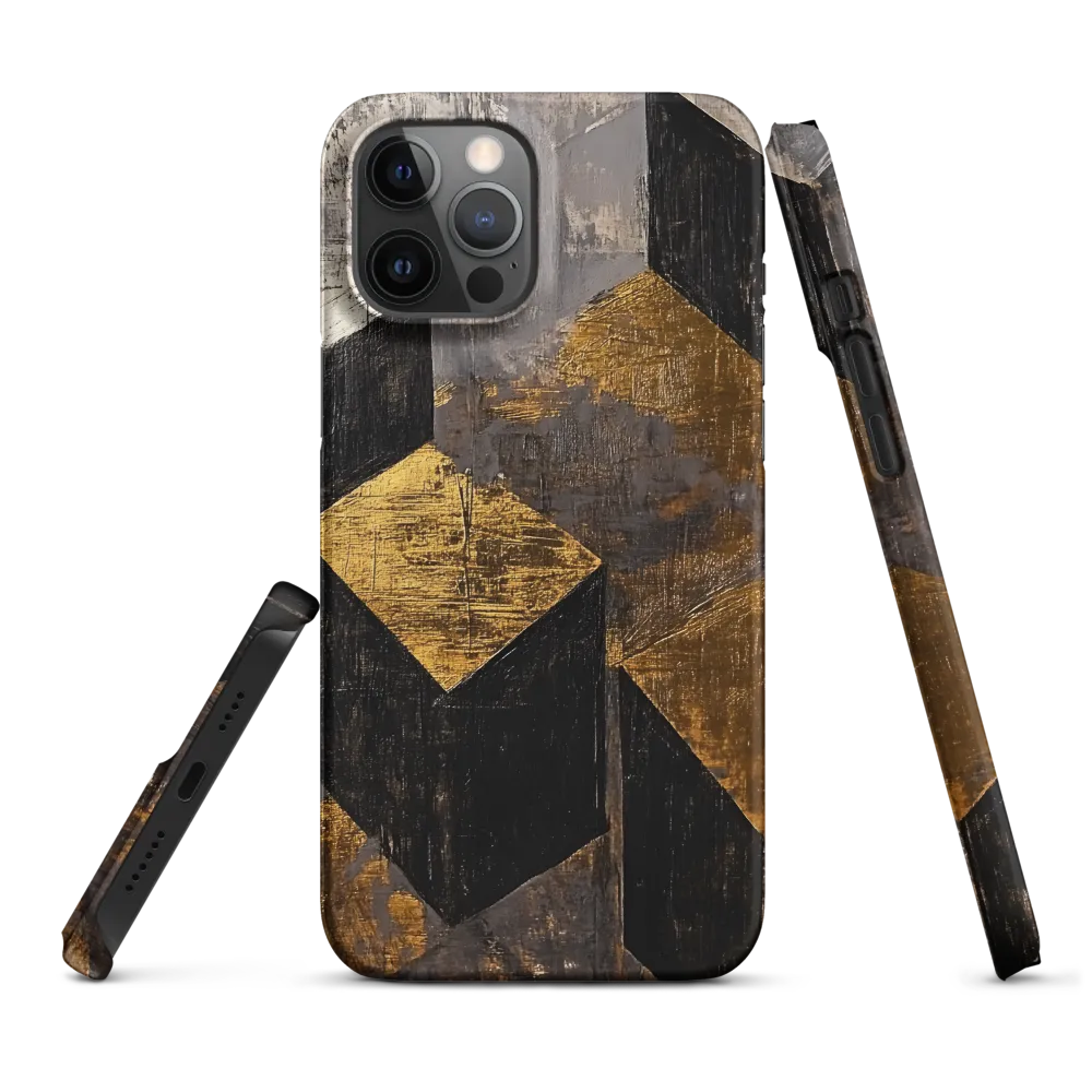 Geometric Harmony in Gold and Black | Phone Case |  12 Pro Max | Snap Case | Matte