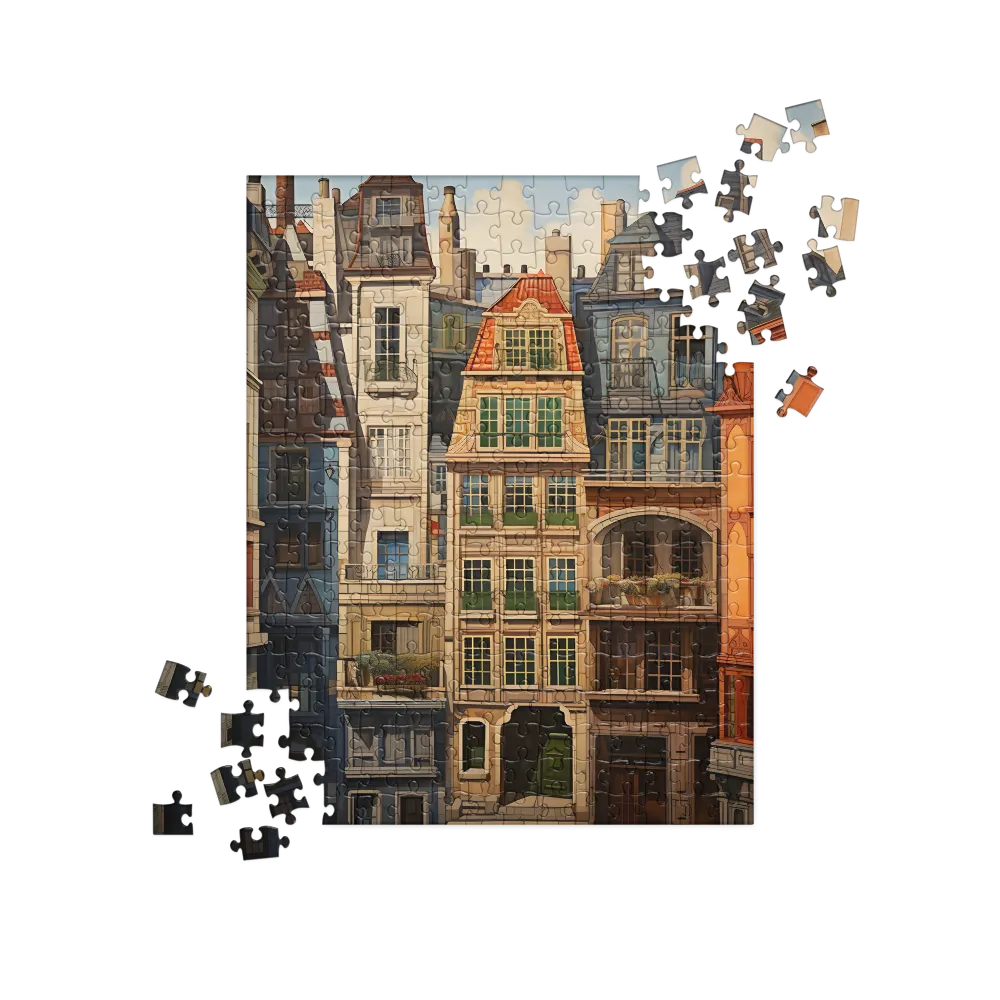 Charming Facades: A Tribute to Urban Living | Jigsaw Puzzle | 252 pieces