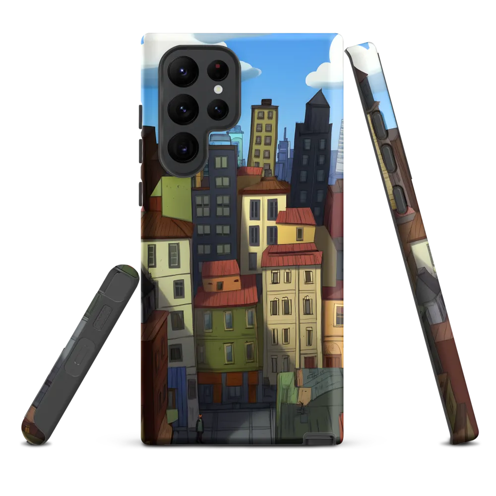 Urban Symphony: A Colorful Cityscape | Phone Case |  S22 Ultra | Tough Case | Matte