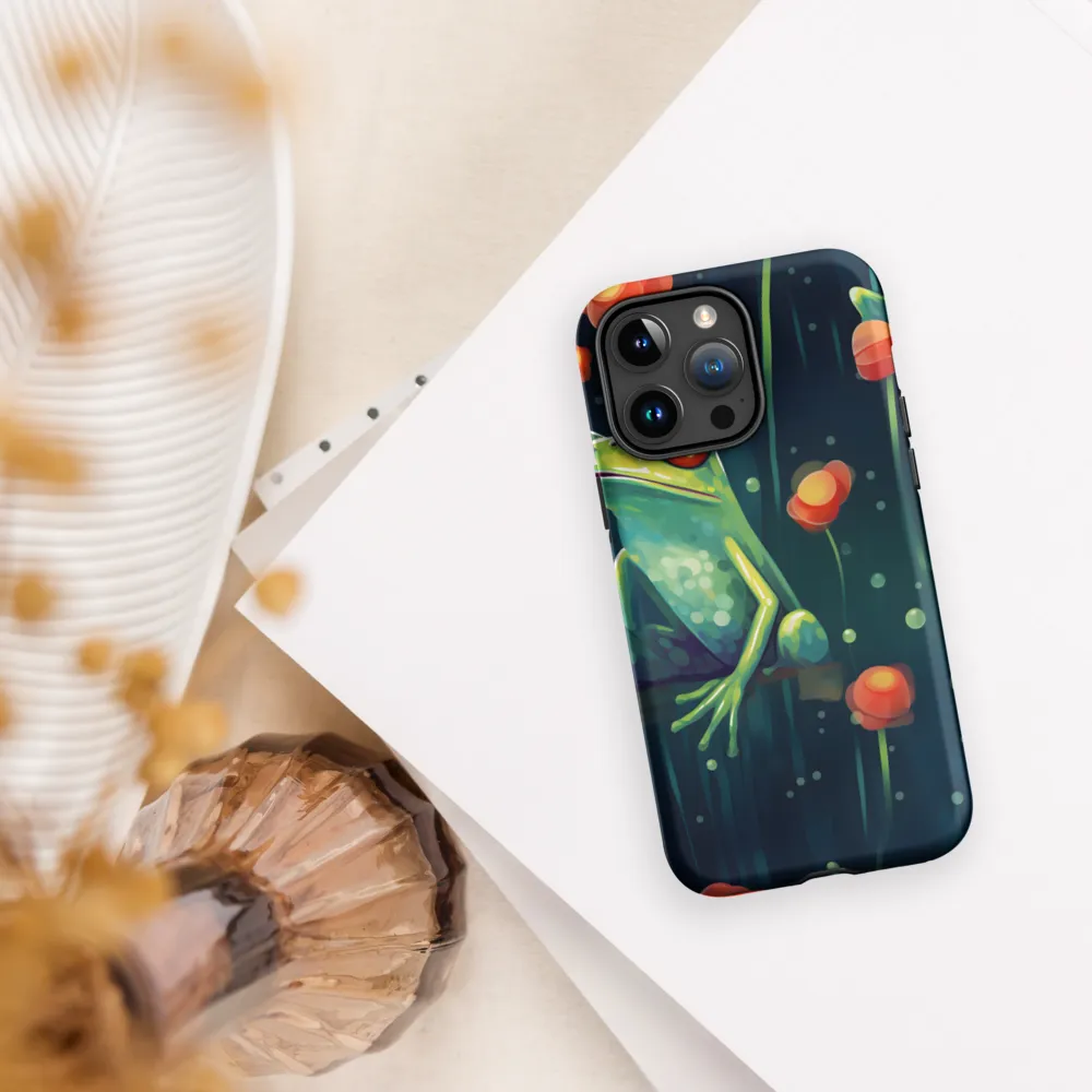 Playful Frogs in a Lush Pond | Phone Case |  15 Pro Max | Tough Case | Matte