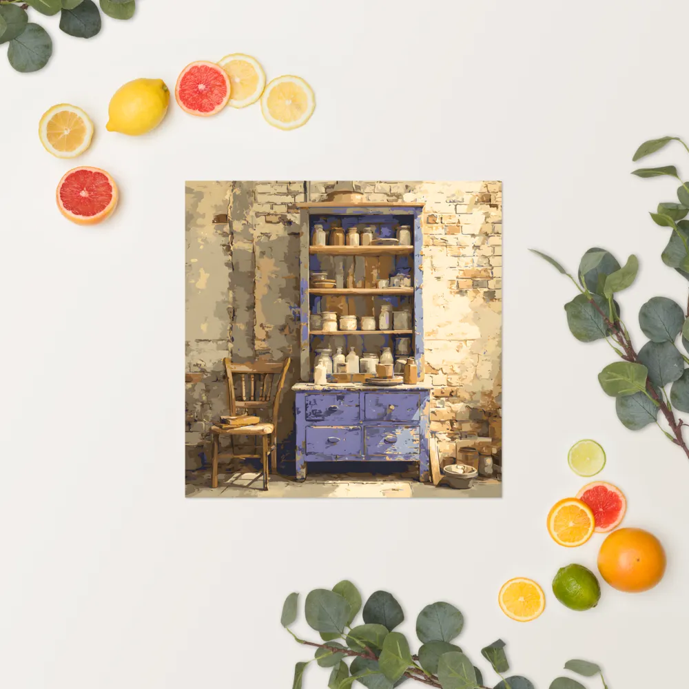 Rustic Blue Hutch 
 Poster | 16″x 16″