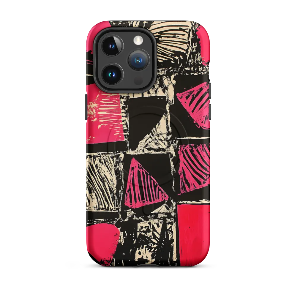 Geometric Symphony in Pink and Black