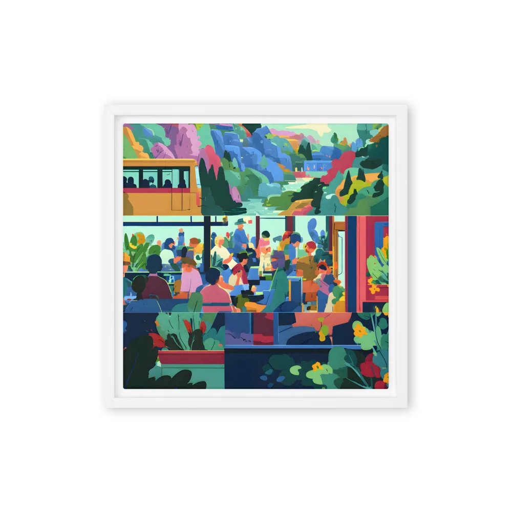 Vibrant Commute 
 Canvas with White Frame