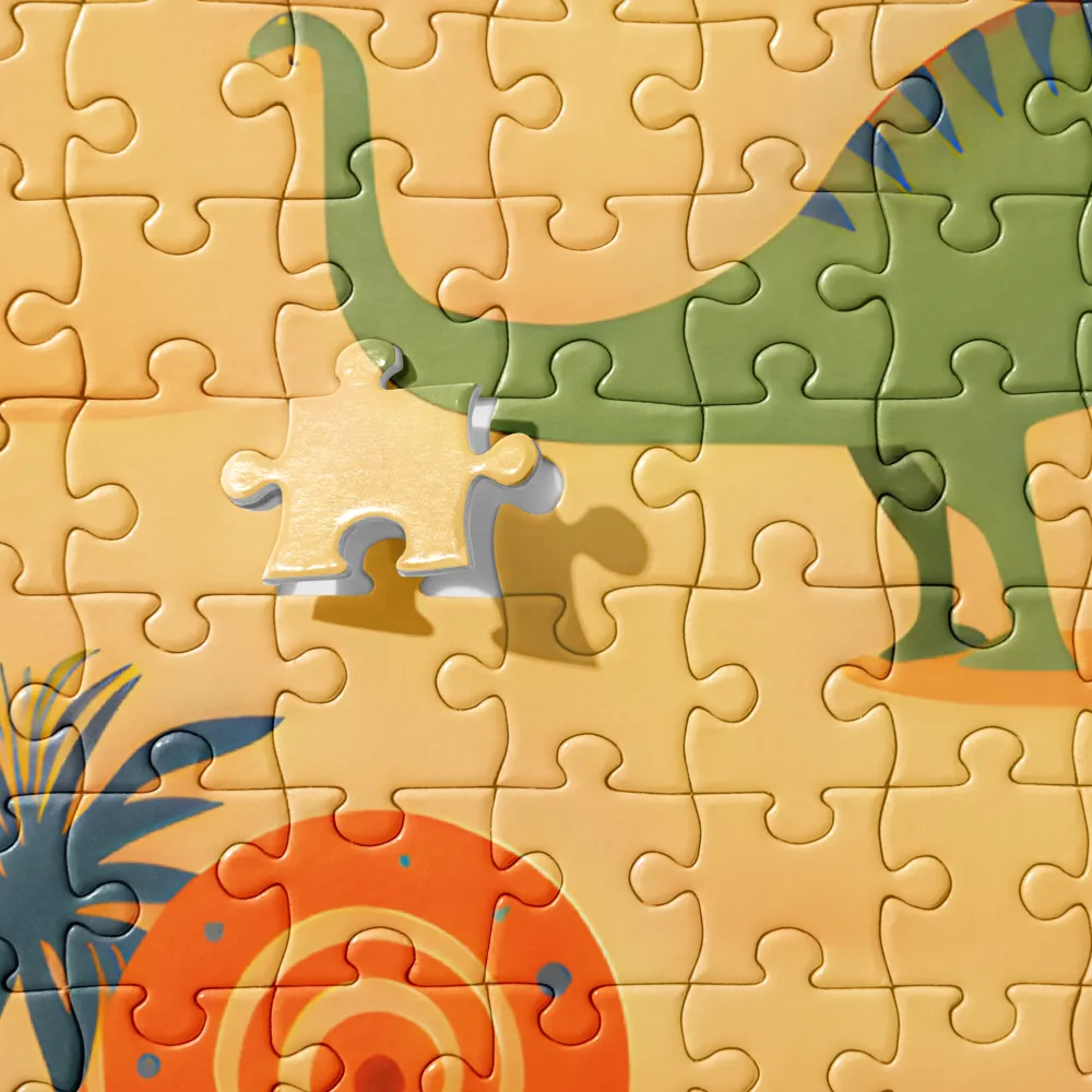 Dinosauria Delight: A Colorful Prehistoric Adventure | Jigsaw Puzzle | 520 pieces