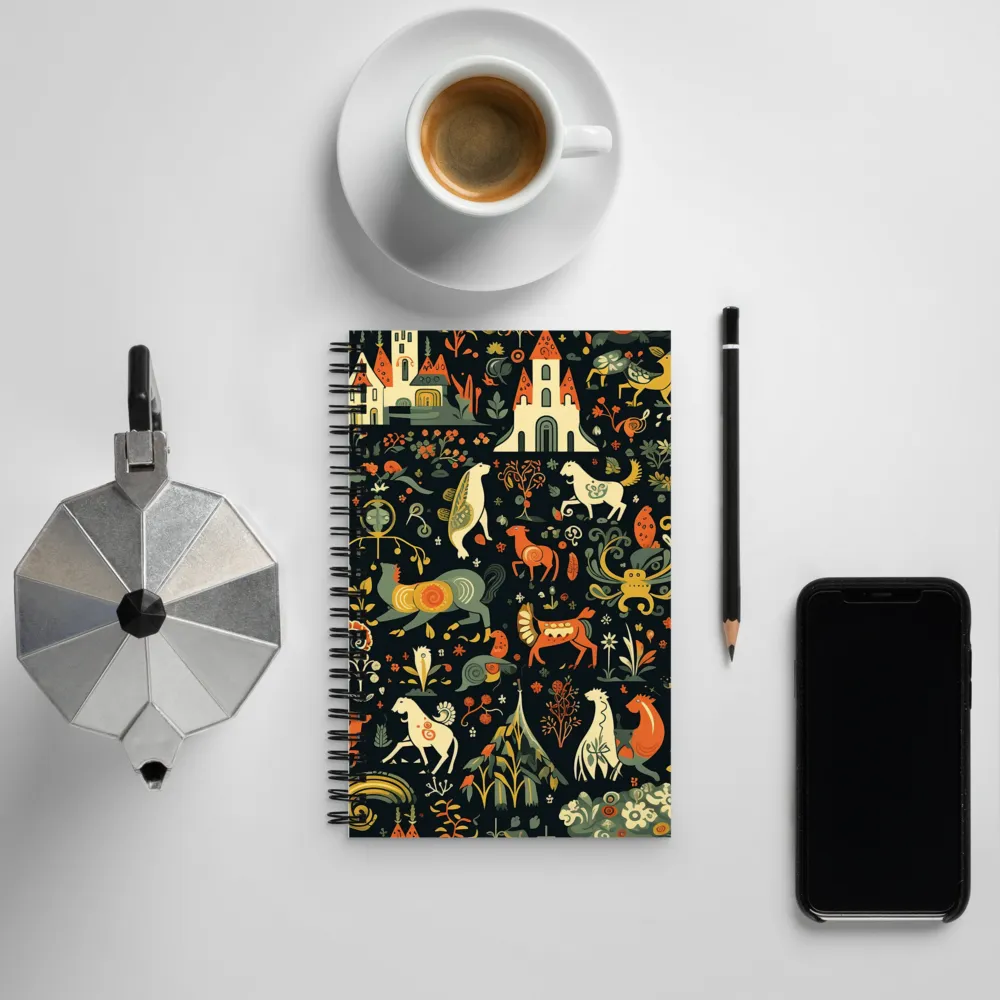 Whimsical Forest: A Folk Art Journey | Spiral Notebook