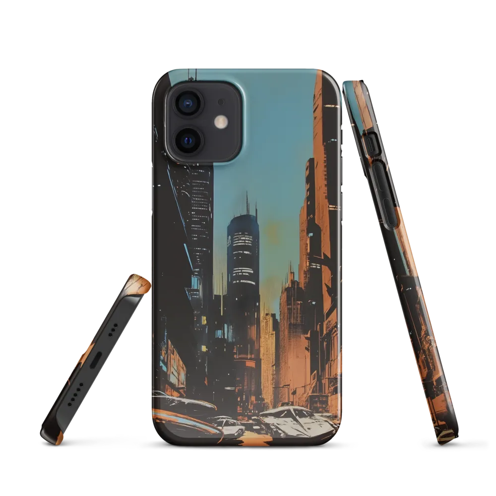 Futuristic Cityscape in Blue and Orange