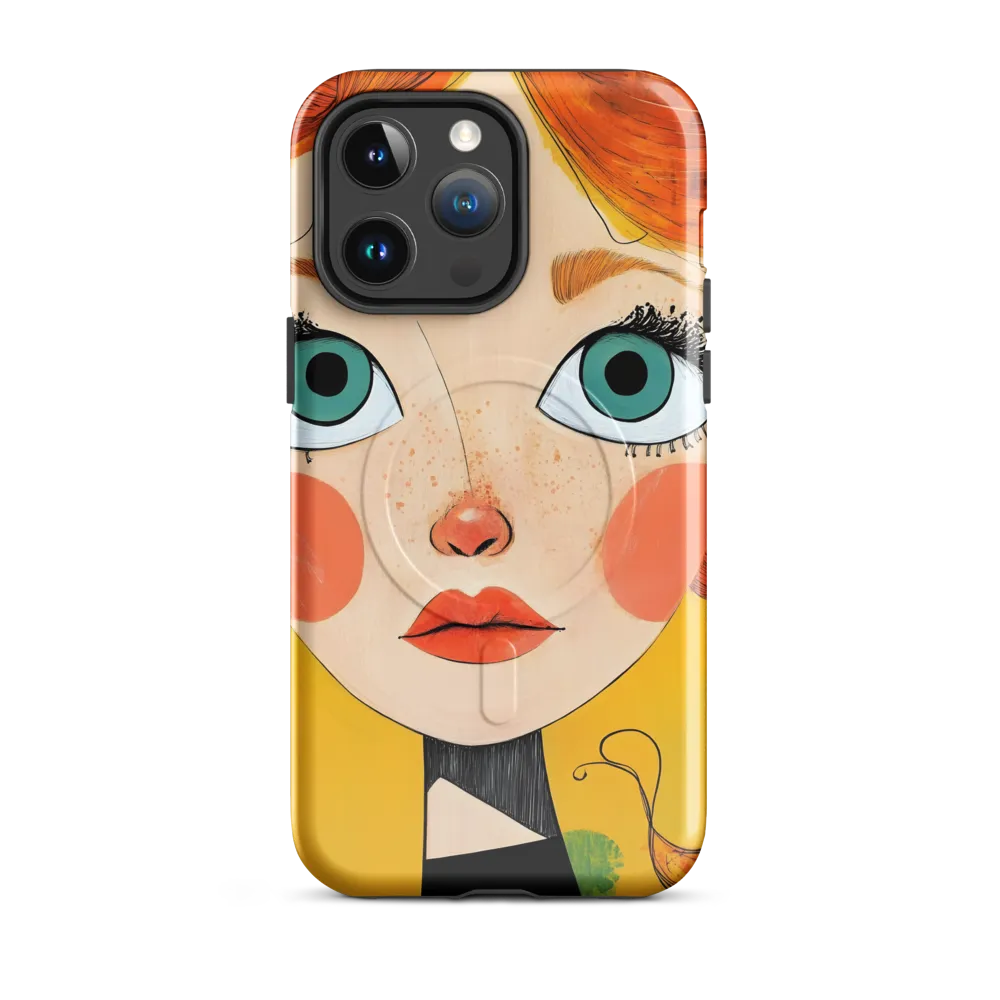 Whimsical Portrait of a Girl | Phone Case |  14 Pro Max | MagSafe® Tough Case | Glossy