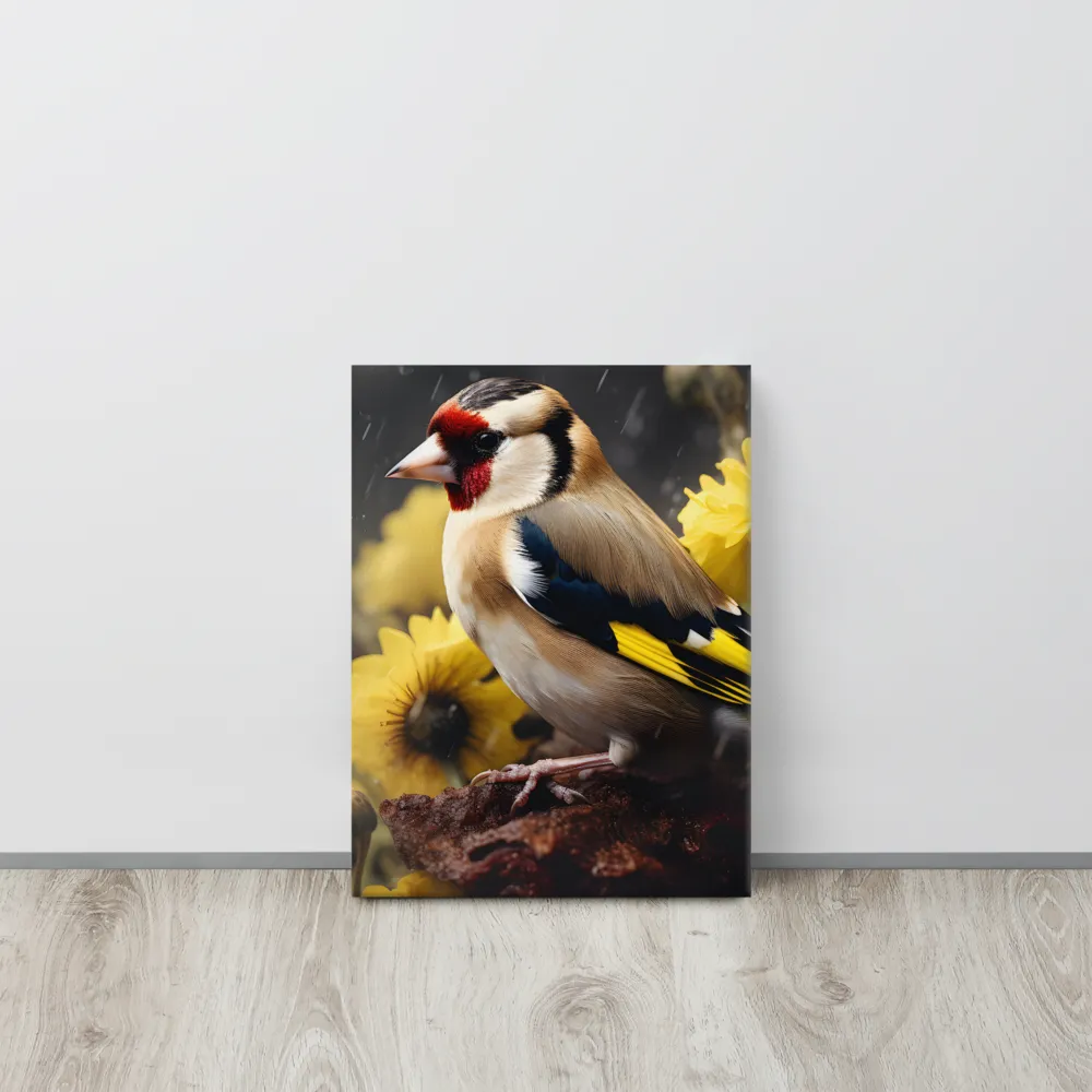Harmony in Nature: A Goldfinch Amidst Blooms