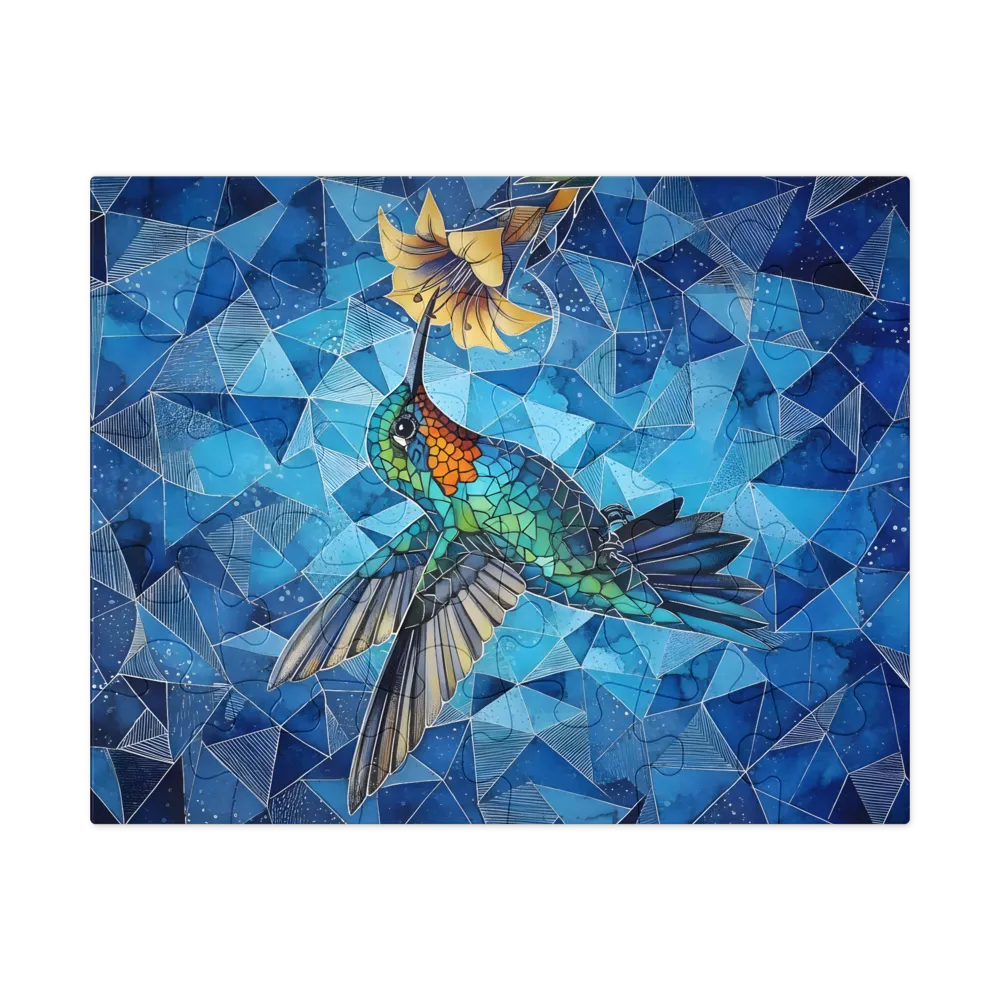 Hummingbird Mosaic 
 Jigsaw Puzzle in Tin Box