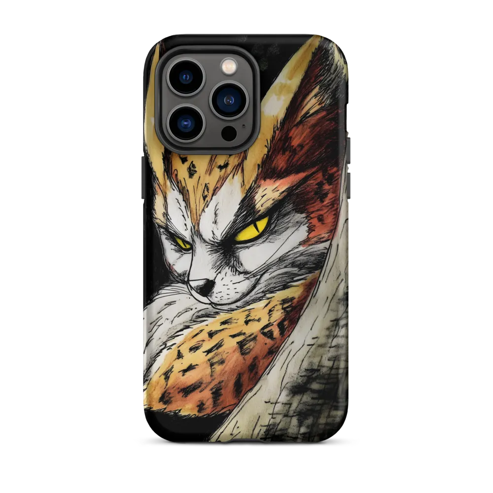 Fierce Gaze of the Wild Cat | Phone Case |  14 Pro Max | Tough Case | Matte
