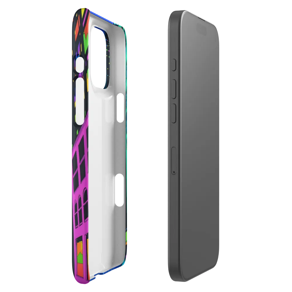 Neon Dreamscape: A Futuristic City at Dusk | Phone Case |  16 Pro Max | Snap Case | Matte