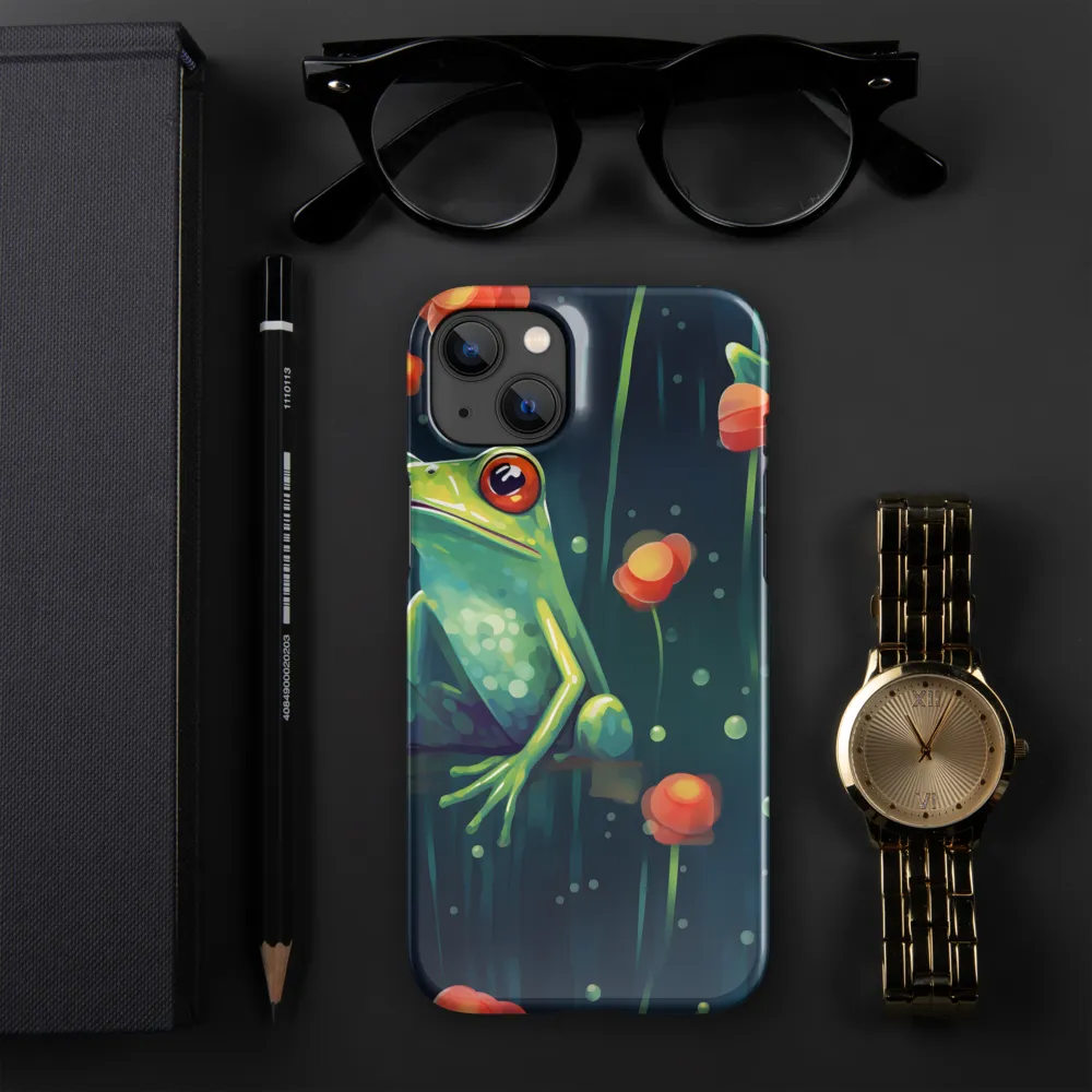 Playful Frogs in a Lush Pond | Phone Case |  14 Plus | Snap Case | Glossy