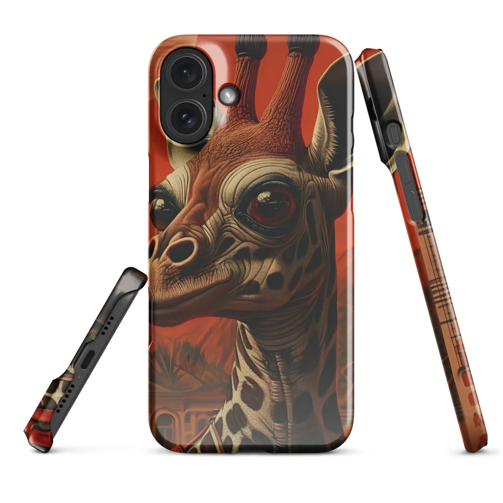 Whimsical Giraffe in an Orange Dreamscape