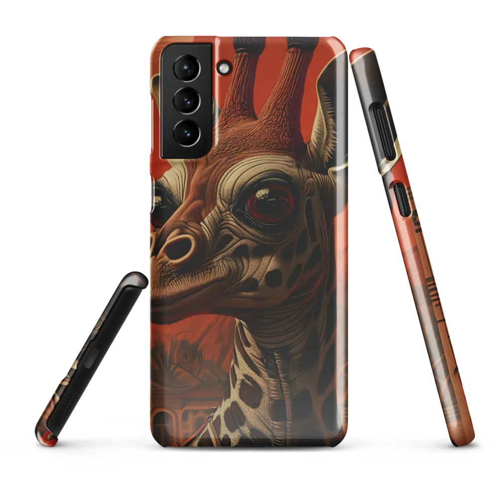 Whimsical Giraffe in an Orange Dreamscape