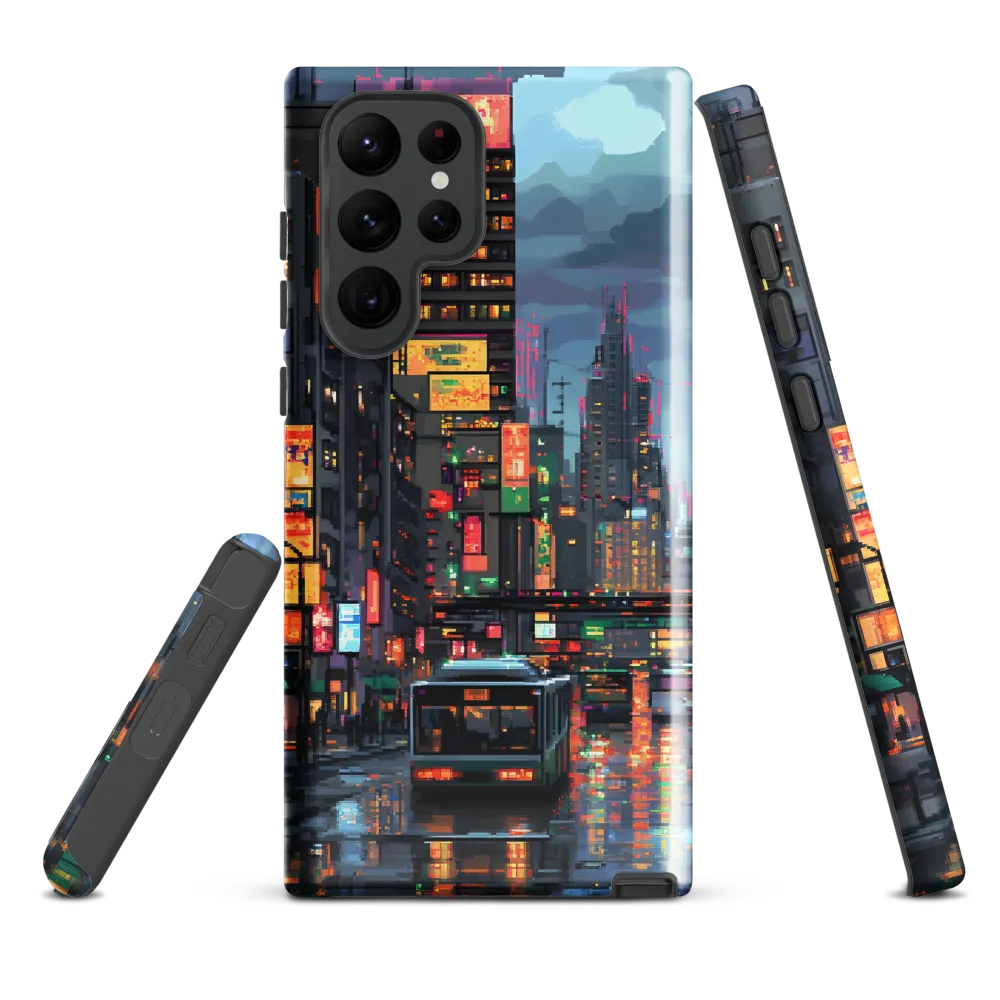 Neon Dreams: A Pixelated Urban Night